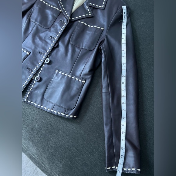 SAGUARO women’s SIZE Medium Brown Button Down Leather Jacket NWOT - Picture 9 of 9